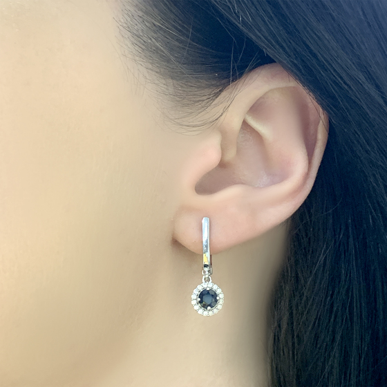 Серебряные серьги с сапфиром 2.086ct