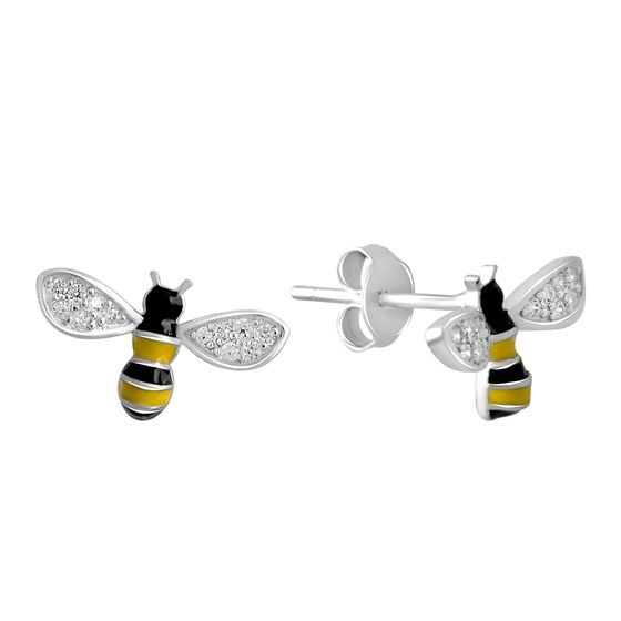Silver earrings with phianites, semallu