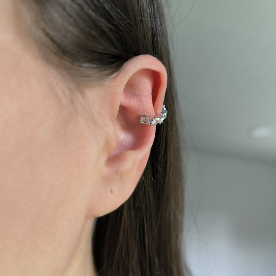 Silver earrings with cubic zirconia