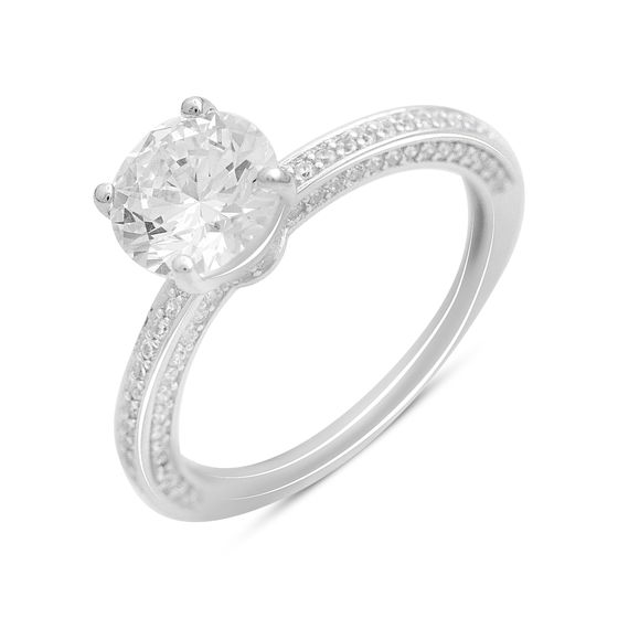 Silver ring with cubic zirconia