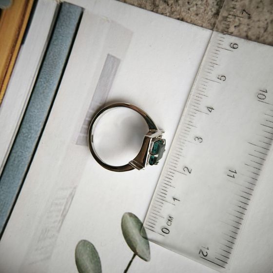 Срібна каблучка з топазом Лондон Блю 1.5ct