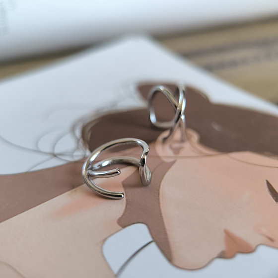 Silver earrings without stones