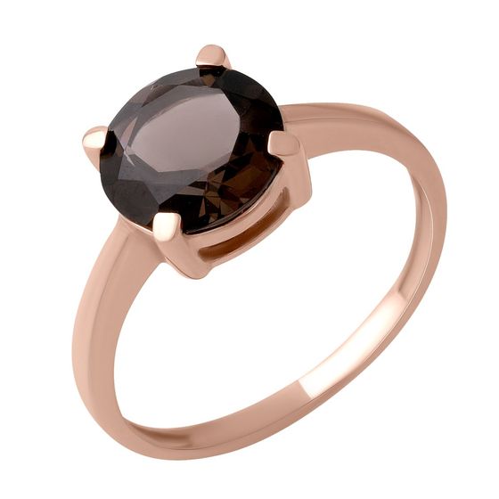 Золота каблучка з раухтопазом (димчастим кварцом) 2.6ct