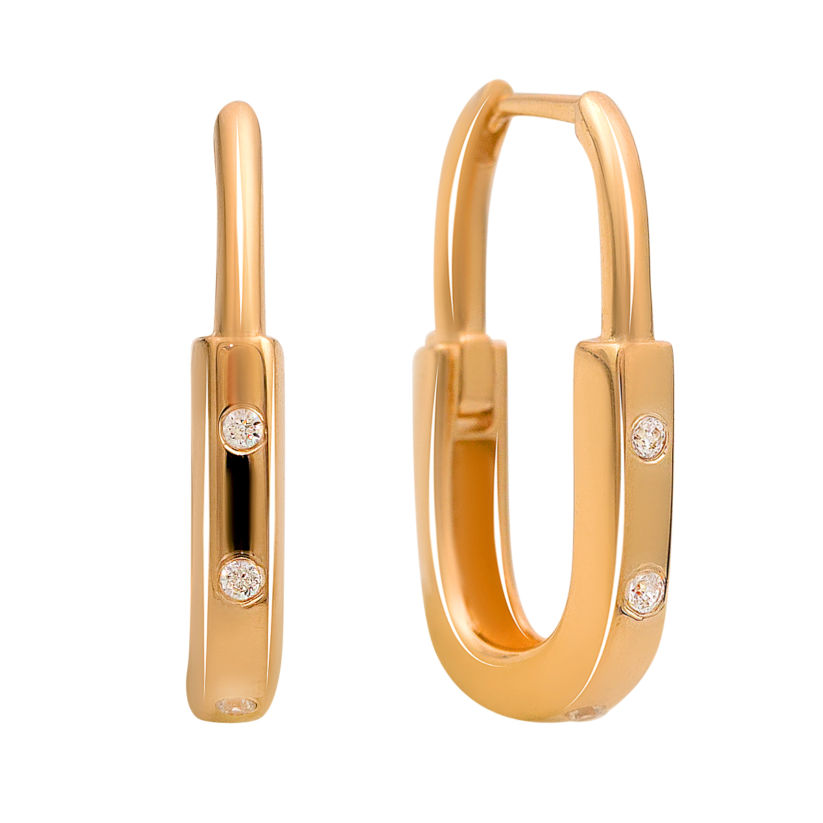 Gold earrings with 0.5ct fianites