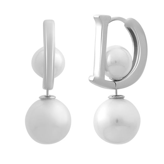 Silver earrings with pearls