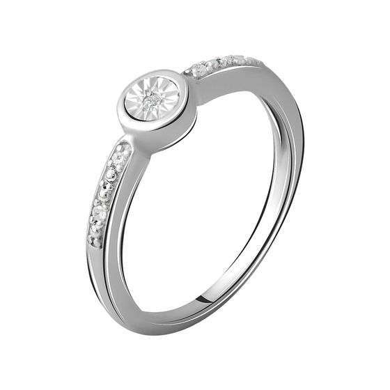 Срібна каблучка з діамантом 0.05ct