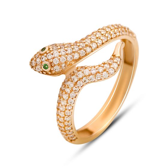 Золота каблучка з фіанітами 0.11ct