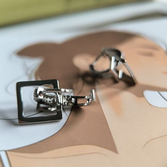 Silver Earrings with Fianites