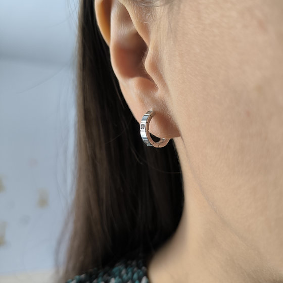 Silver earrings with Phianites 0.12ct