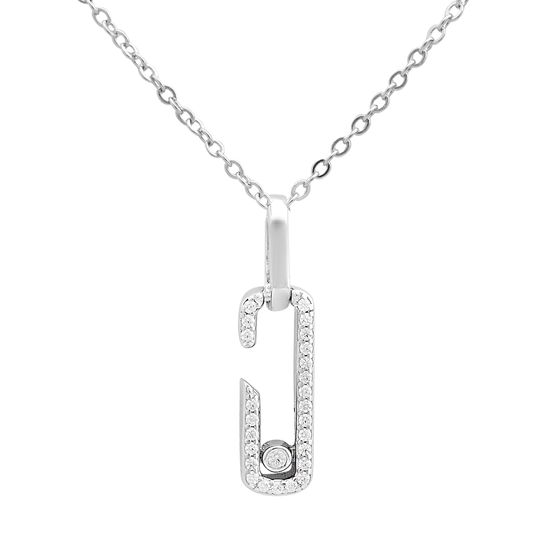 Silver necklace with cubic zirconia