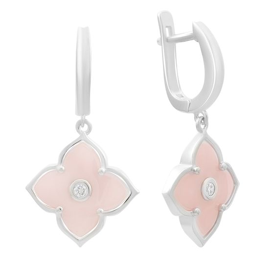 Silver earrings with ceramics