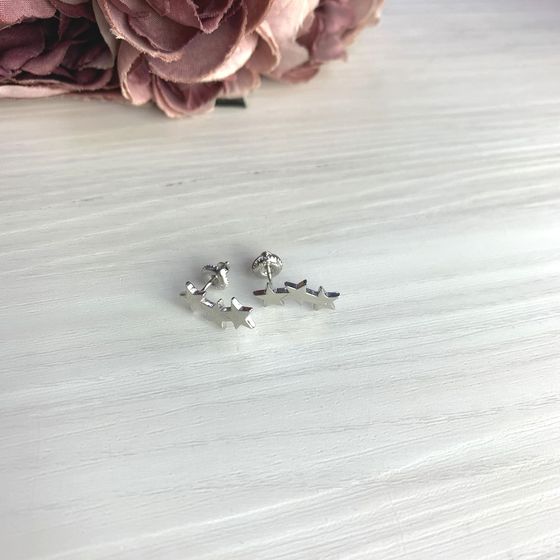 Silver earrings without stones