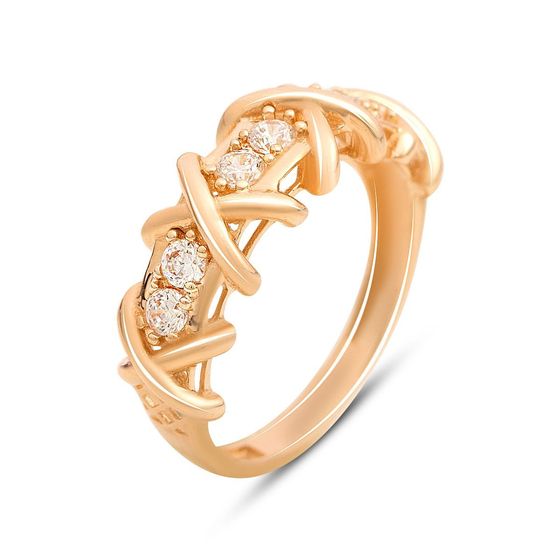 Срібна каблучка з фіанітами 0.24ct