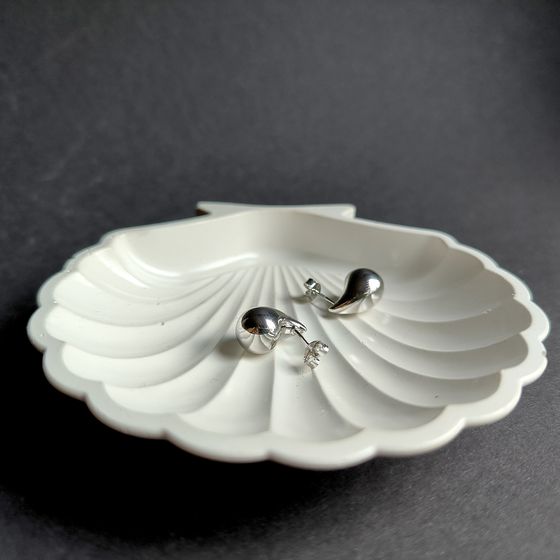 Silver earrings without stones