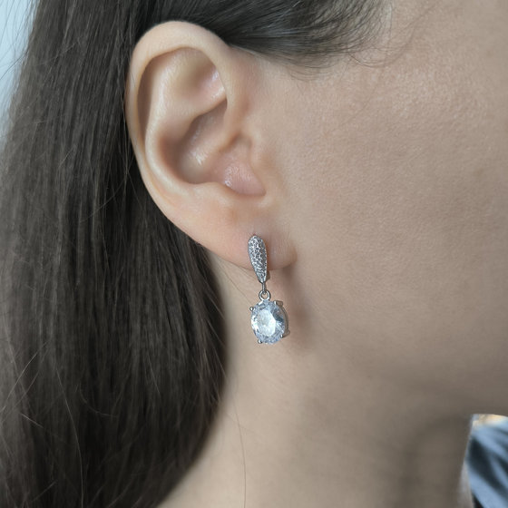 Silver earrings with cubic zirconia