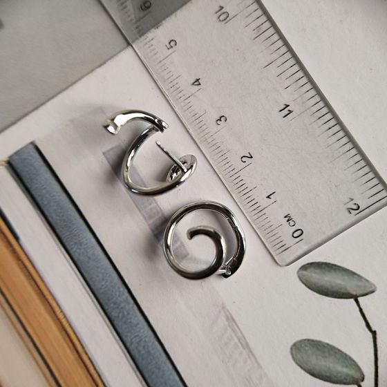 Silver earrings without stones