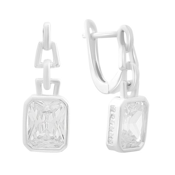Silver earrings with cubic zirconia