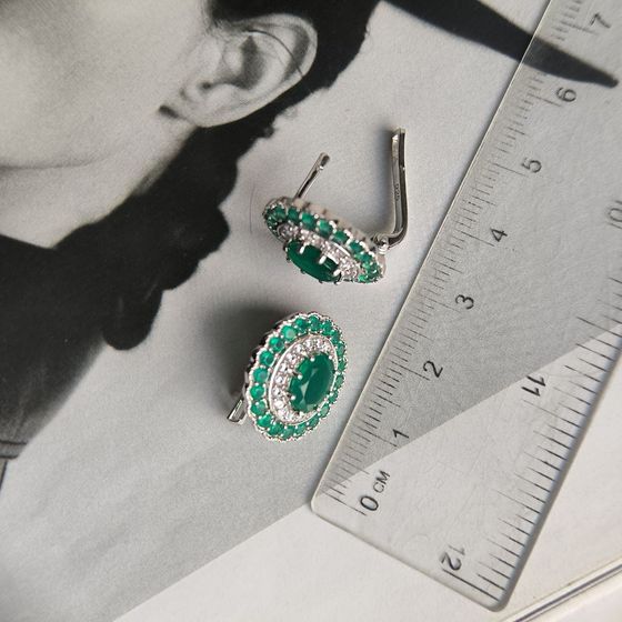 Silver earrings with 4.43 carats of agate