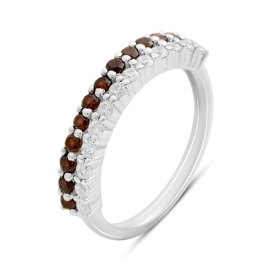 Silver ring with garnet