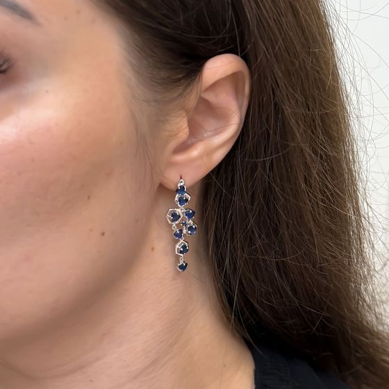 Срібні сережки з сапфіром nano 3.155ct