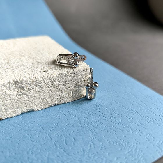 Silver Earrings with Fianites