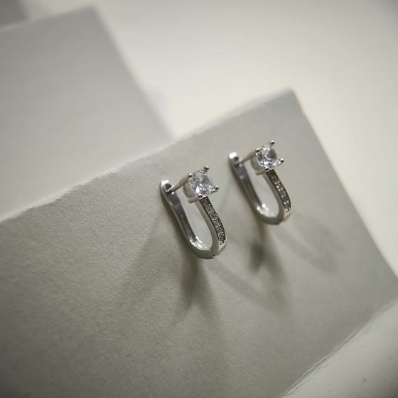 Silver Earrings with Fianites