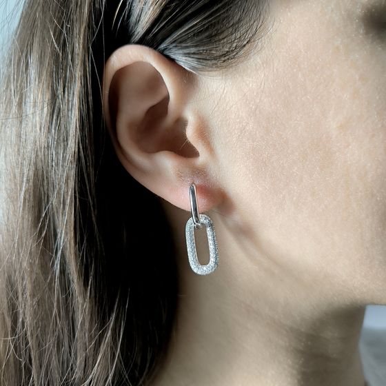 Silver Earrings with Fianites