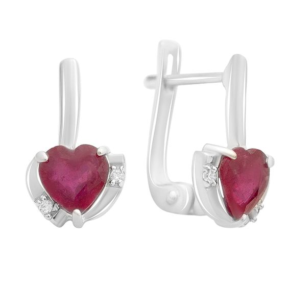 Серебряные серьги с рубином 2.118ct