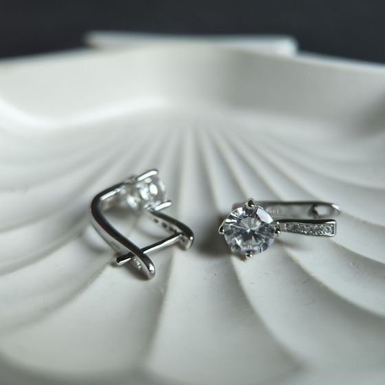 Silver Earrings with Fianites