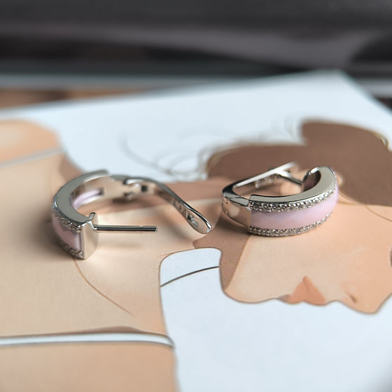 Silver earrings with ceramics