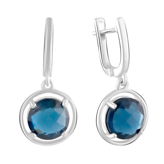 Silver earrings with London Blue topaz (5.808 ct)