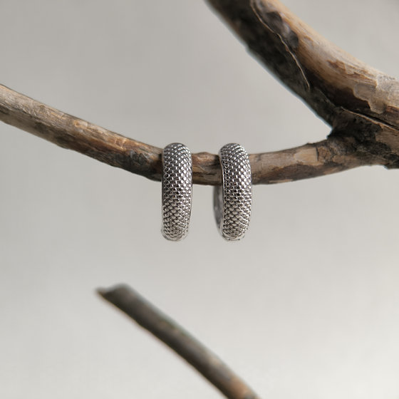 Silver earrings without stones