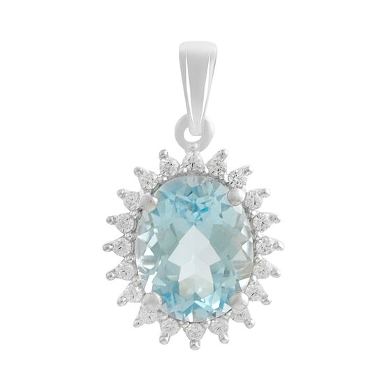 Silver pendant with 3.265ct topaz and cubic zirconia