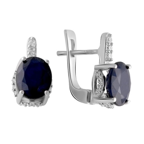 Серебряные серьги с сапфиром 4.975ct