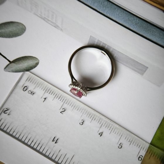 Silver ring with a 1.433-carat ruby