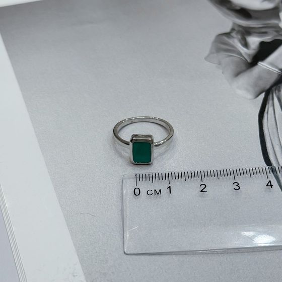 Silver ring with emerald