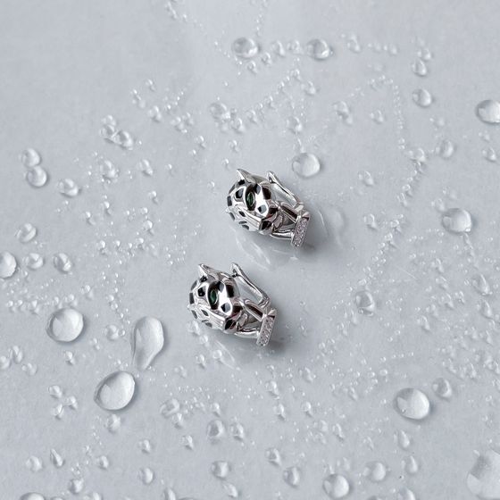 Silver earrings with phianites, semallu