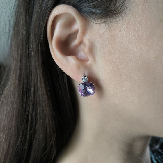 Silver Earrings with Fianites