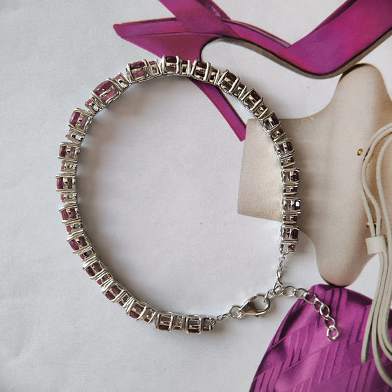 Silver bracelet with ruby 10.845ct