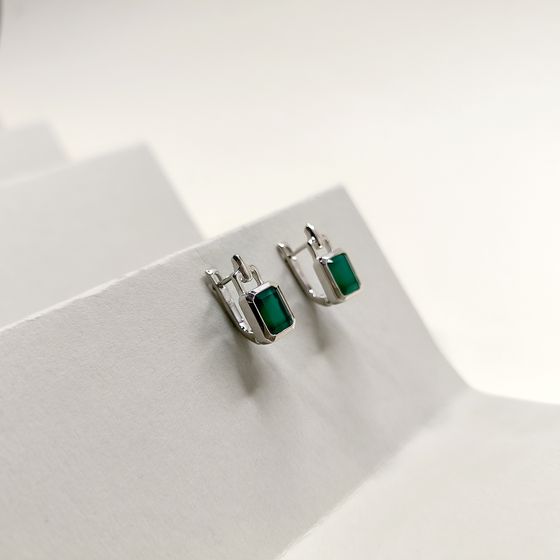 Серебряные серьги с агатом 2.892ct