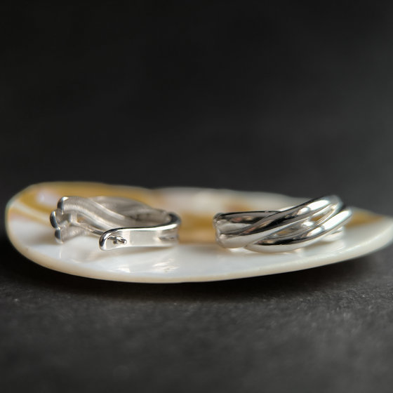 Silver earrings without stones