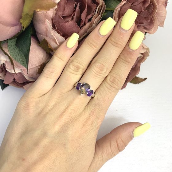 Silver ring with ametrine nano 1.7ct