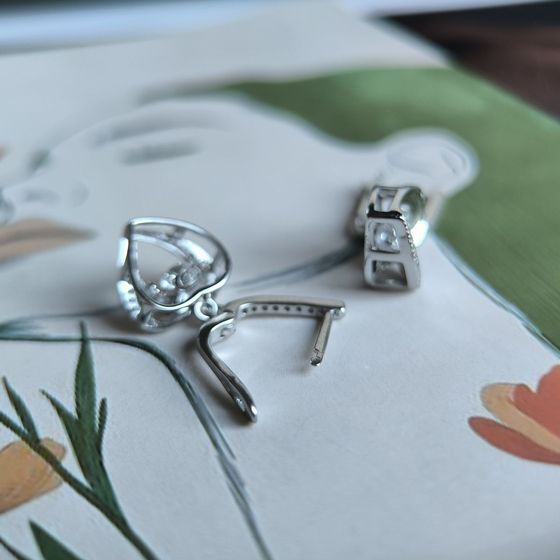 Silver Earrings with Fianites