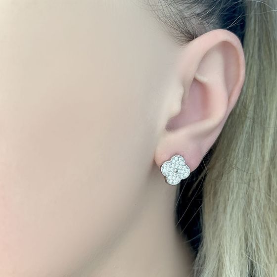 Silver Earrings with Fianites