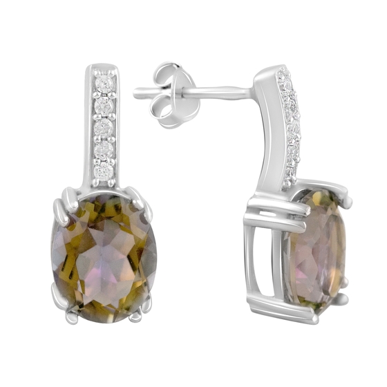 Silver earrings with citrine nano 4.35ct
