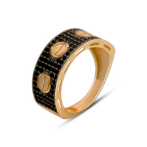Золота каблучка з фіанітами 1.03ct