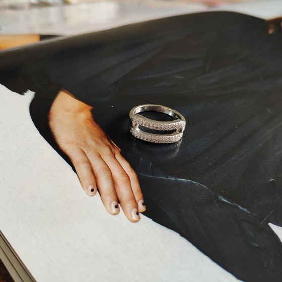 Silver Ring with Fianites