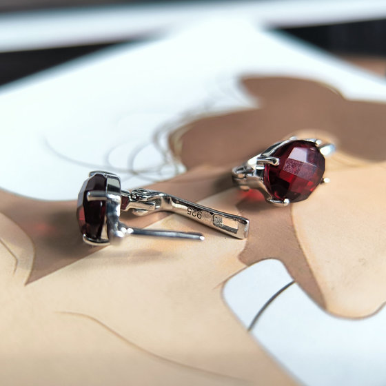 Silver earrings with nano garnet 4.45ct
