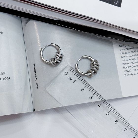 Silver Earrings with Fianites