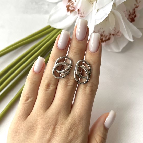 Silver earrings without stones